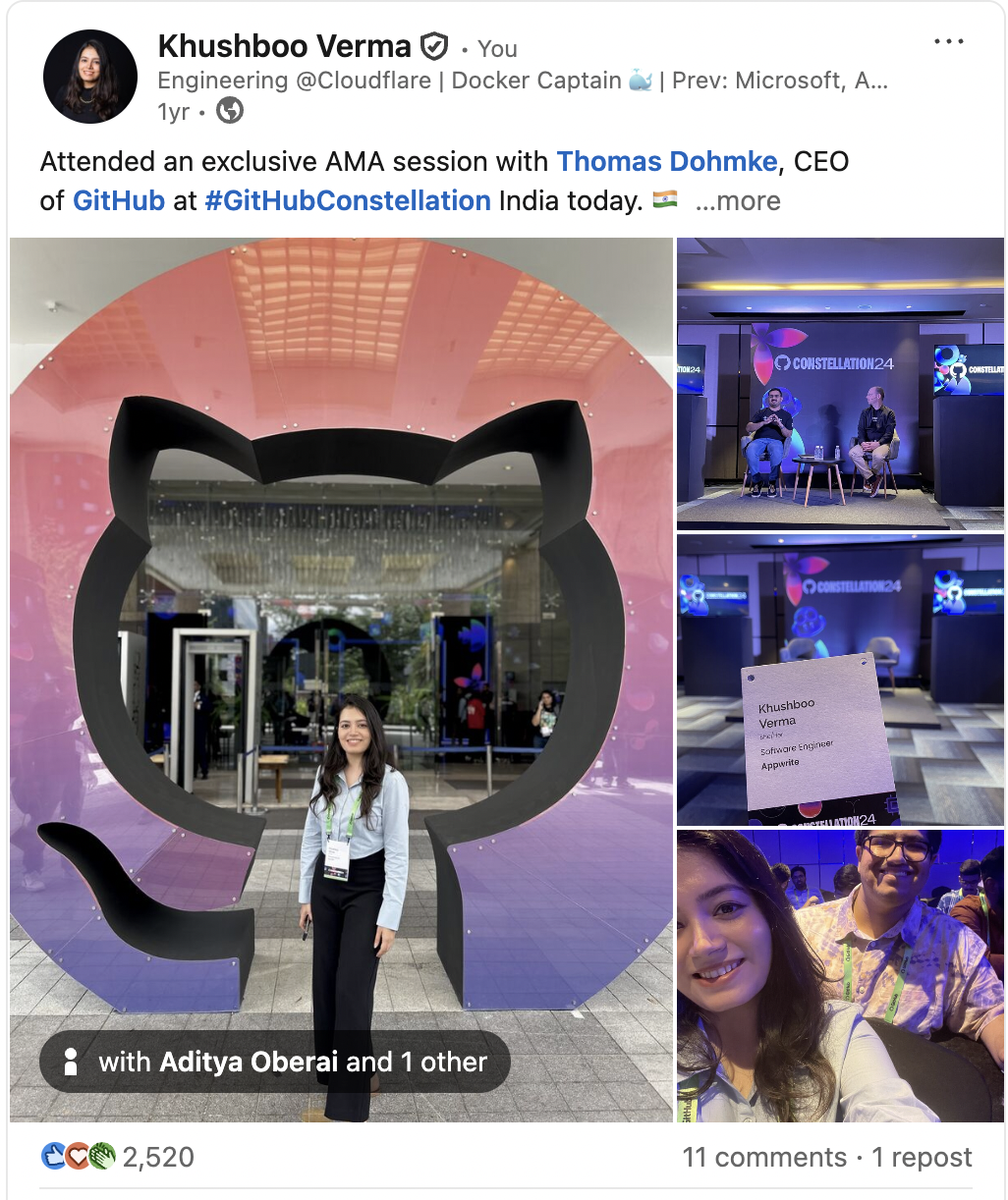 GitHub Constellation: At GitHub Constellation India for the GitHub CEO AMA 2024.